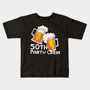 50Th Birthday Crew Party Men Women Drinking Beer Kids T-Shirt